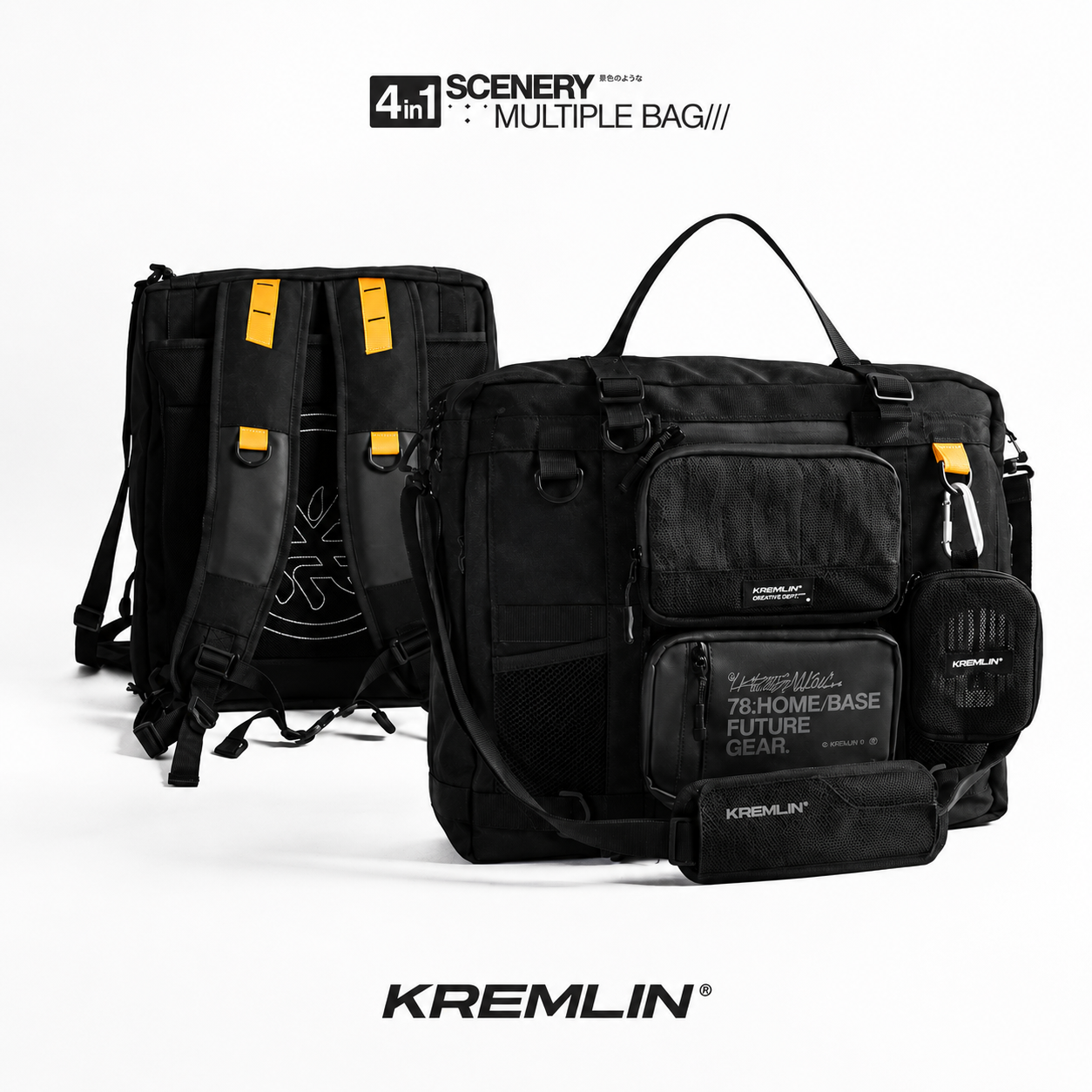 Kremlin Scenery - Multiple Bag 4 In 1 Hand Totebag Backpack Slingbag
