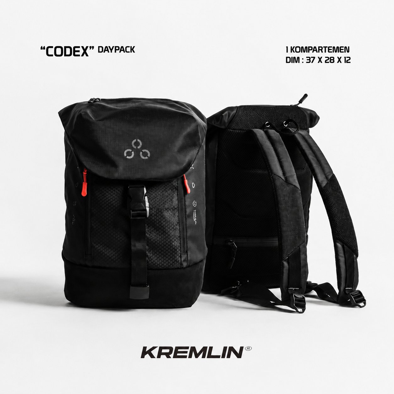 Kremlin Codex - Minimalist Techwear Backpack Daypack Bag