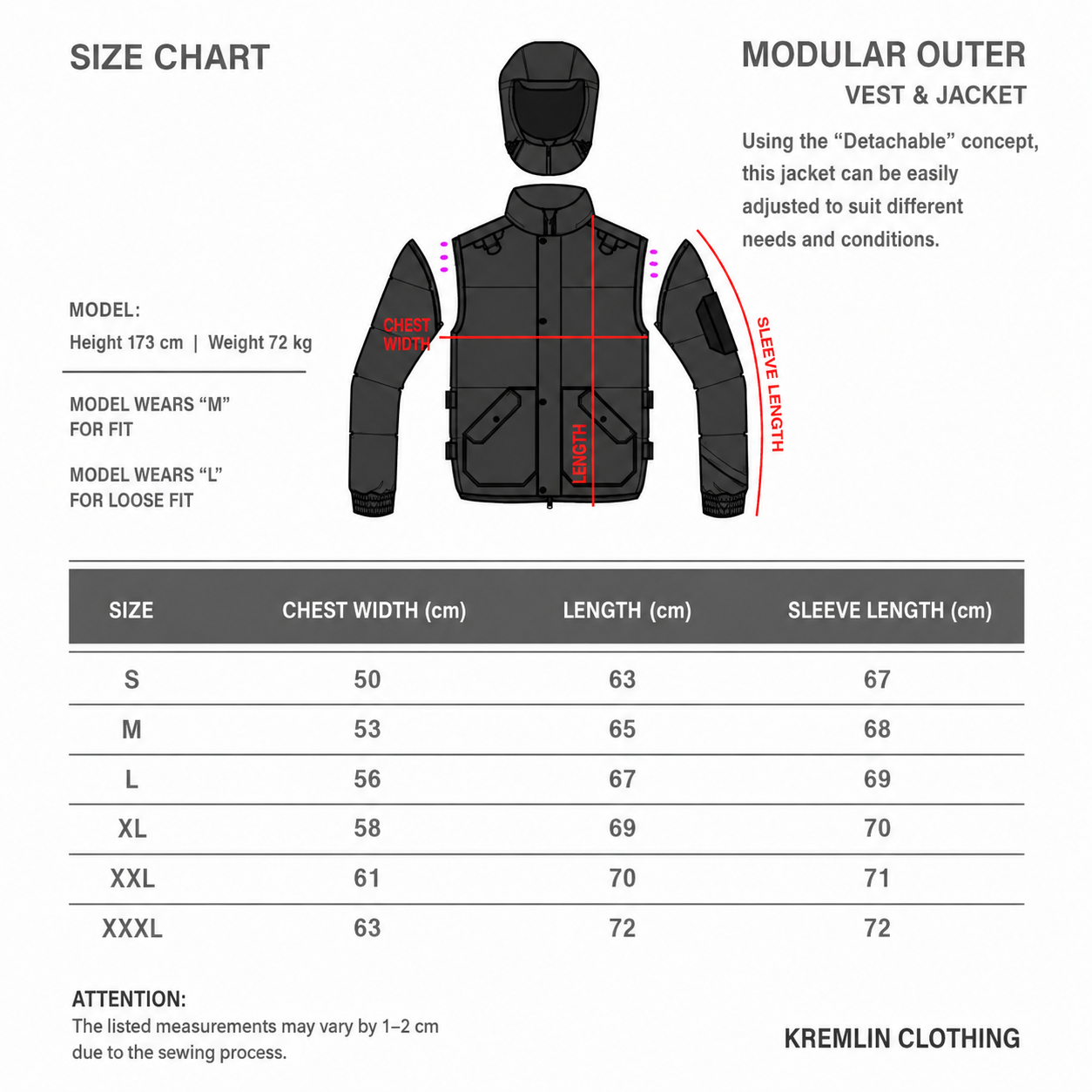 Kremlin Airborne - Modular Puffer Jacket Vest 2 In 1 Black image 6