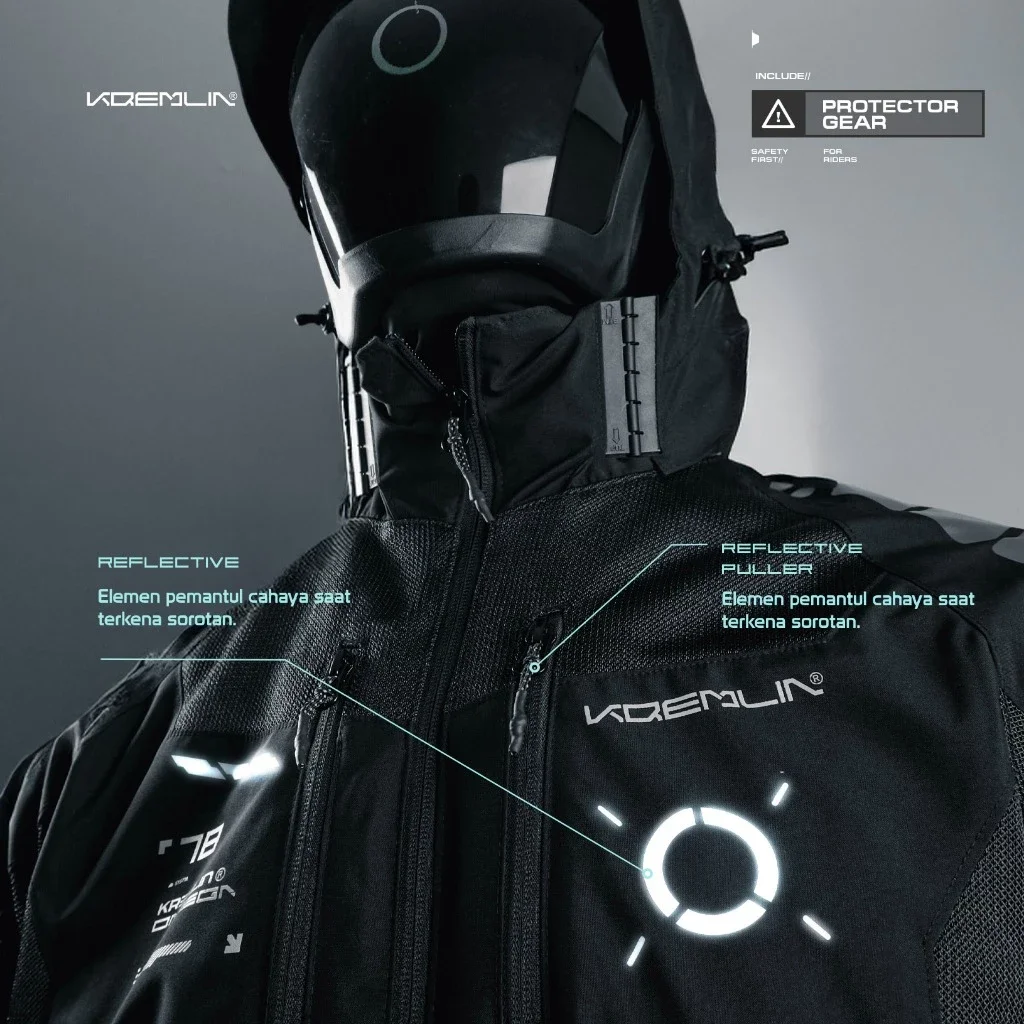 Kremlin Omega - Modular Biker Outdoor Cyber jacket Black image 3