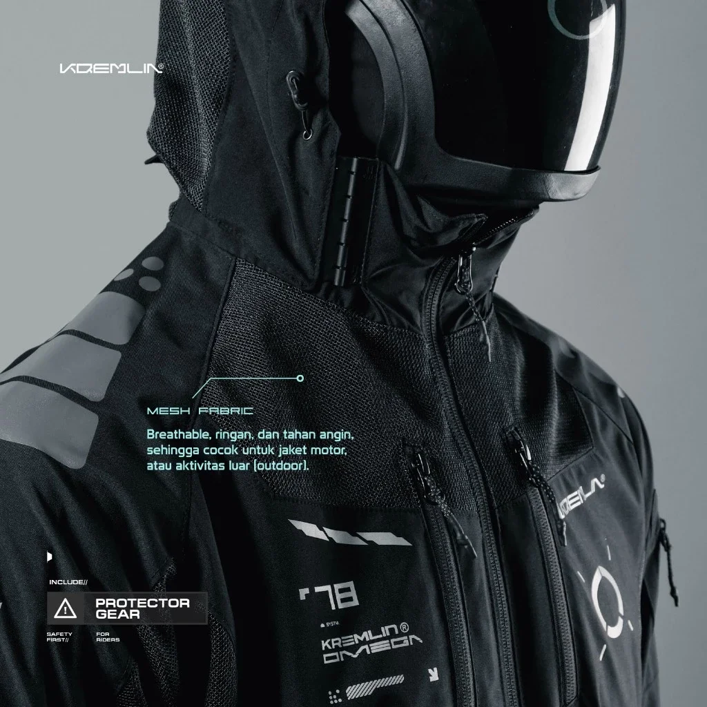 Kremlin Omega - Modular Biker Outdoor Cyber jacket Black image 7