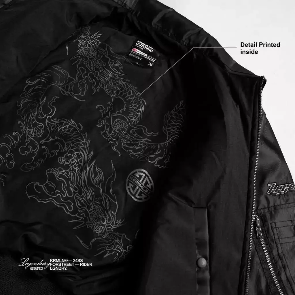 Kremlin Legendary - Bomber Jacket Boxy Black Biker image 3
