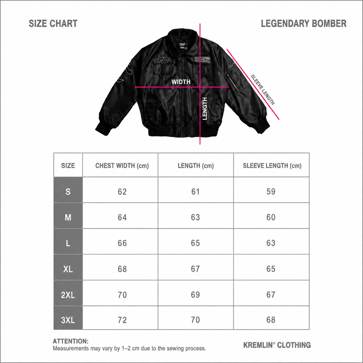 Kremlin Legendary - Bomber Jacket Boxy Black Biker image 5