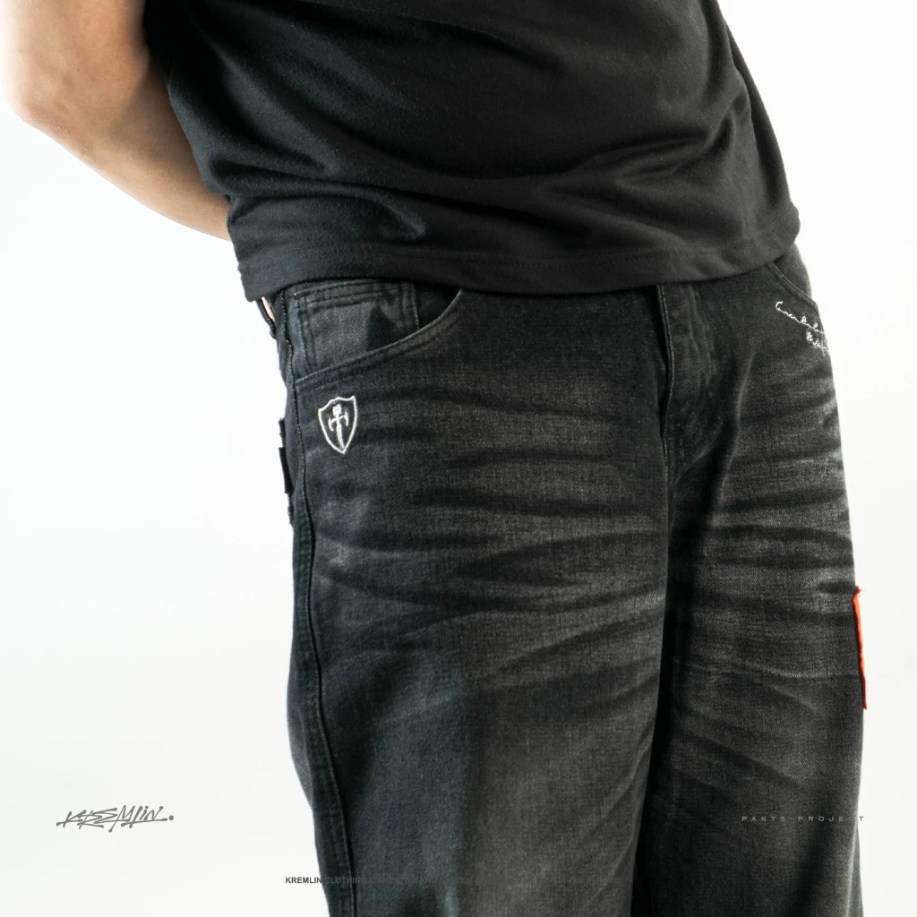 KREMLIN Loose Denim Wash Jeans - BLODIA | Black image 4