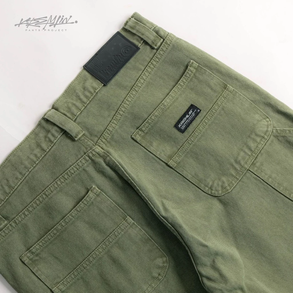 KREMLIN Loose Fit Denim Wash Jeans - Lisbon | Olive Green image 4