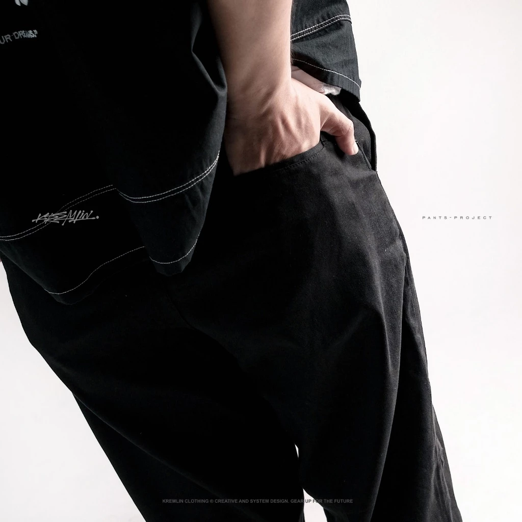 KREMLIN Chino Loose Fit Baggy Long Pants - Bumble | Black image 6