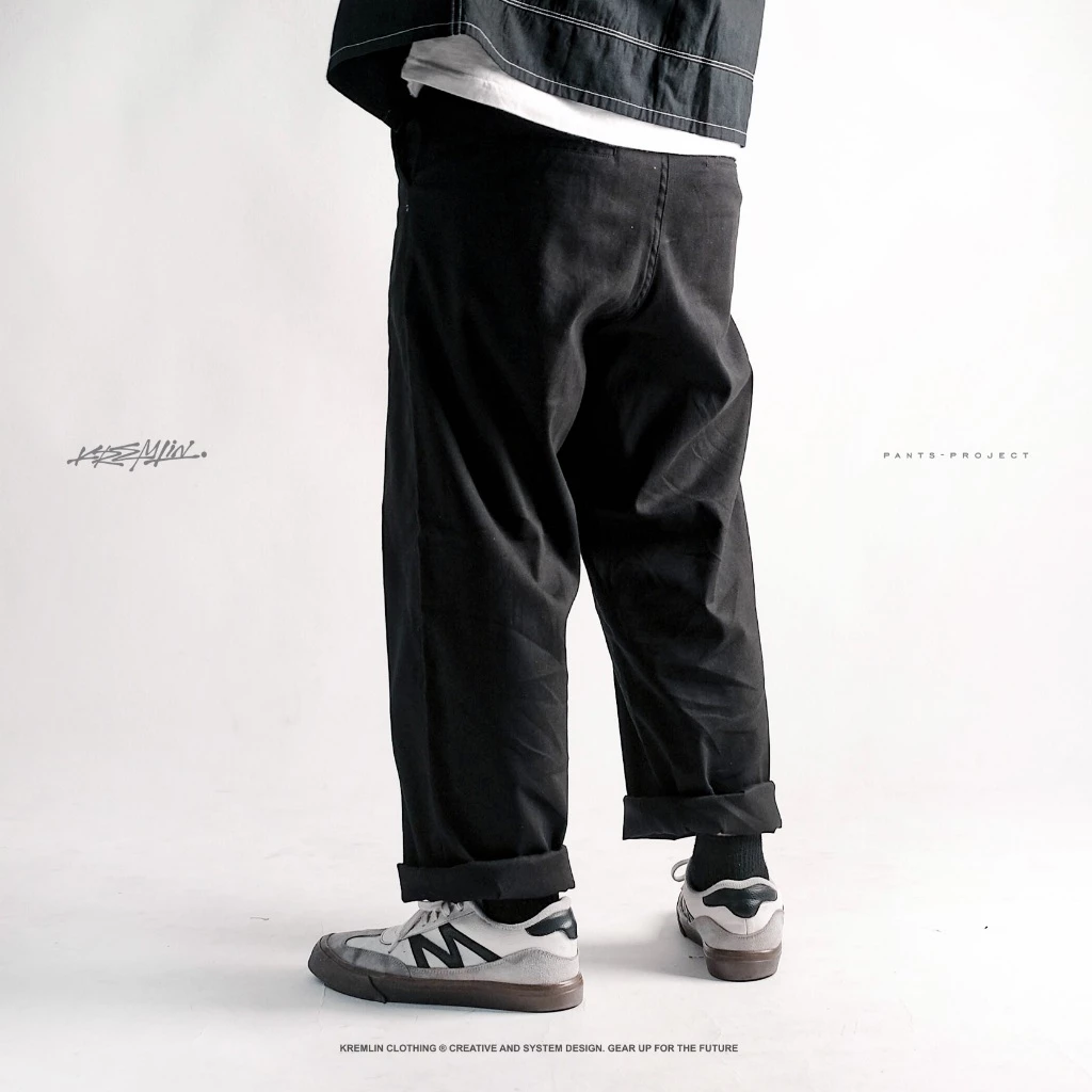 KREMLIN Chino Loose Fit Baggy Long Pants - Bumble | Black image 7