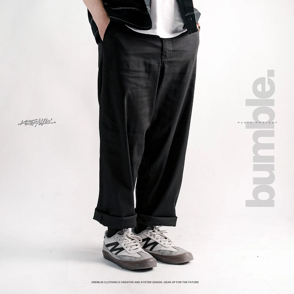 KREMLIN Chino Loose Fit Baggy Long Pants - Bumble | Black image 8