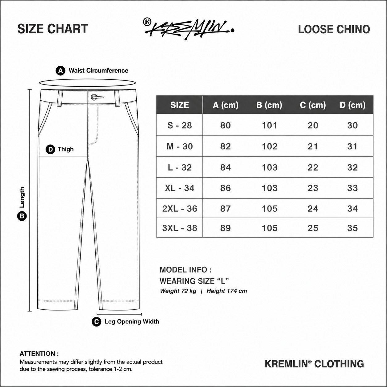 KREMLIN Chino Loose Fit Baggy Long Pants - Bumble | Black image 9