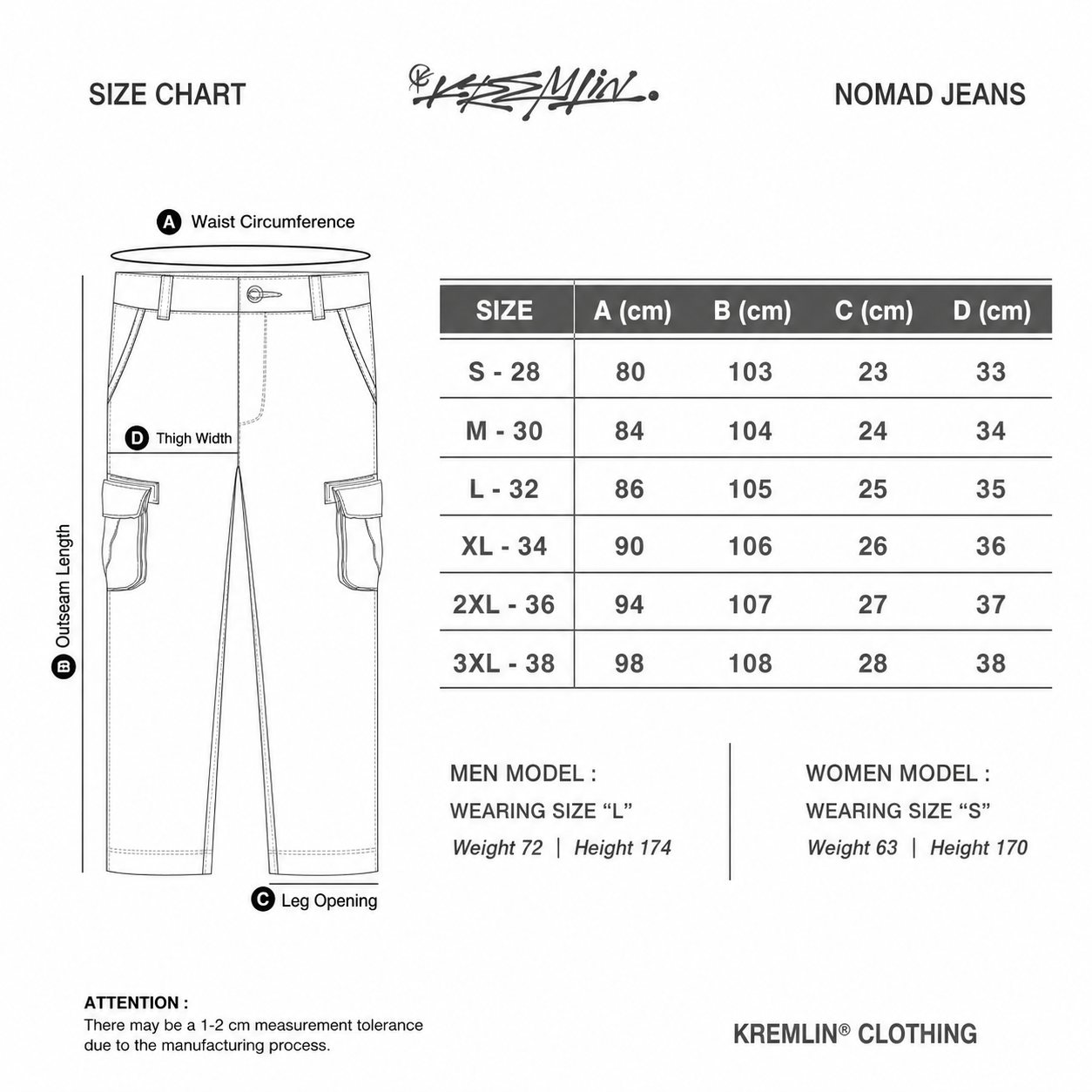 KREMLIN Urban Jeans Cargo Denim Wash Premium Pants - NOMAD image 8