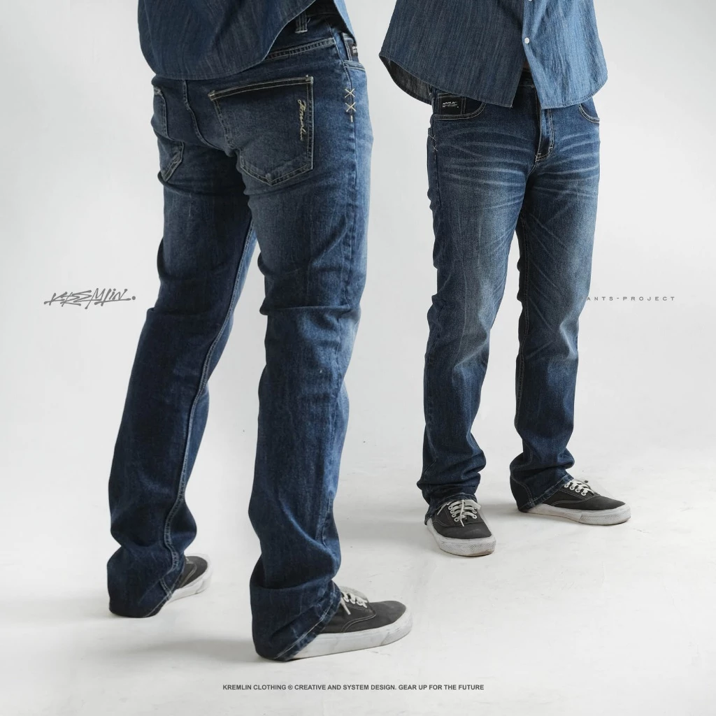 KREMLIN Slim Fit Jeans Washed Denim Blue - Beijing image 5