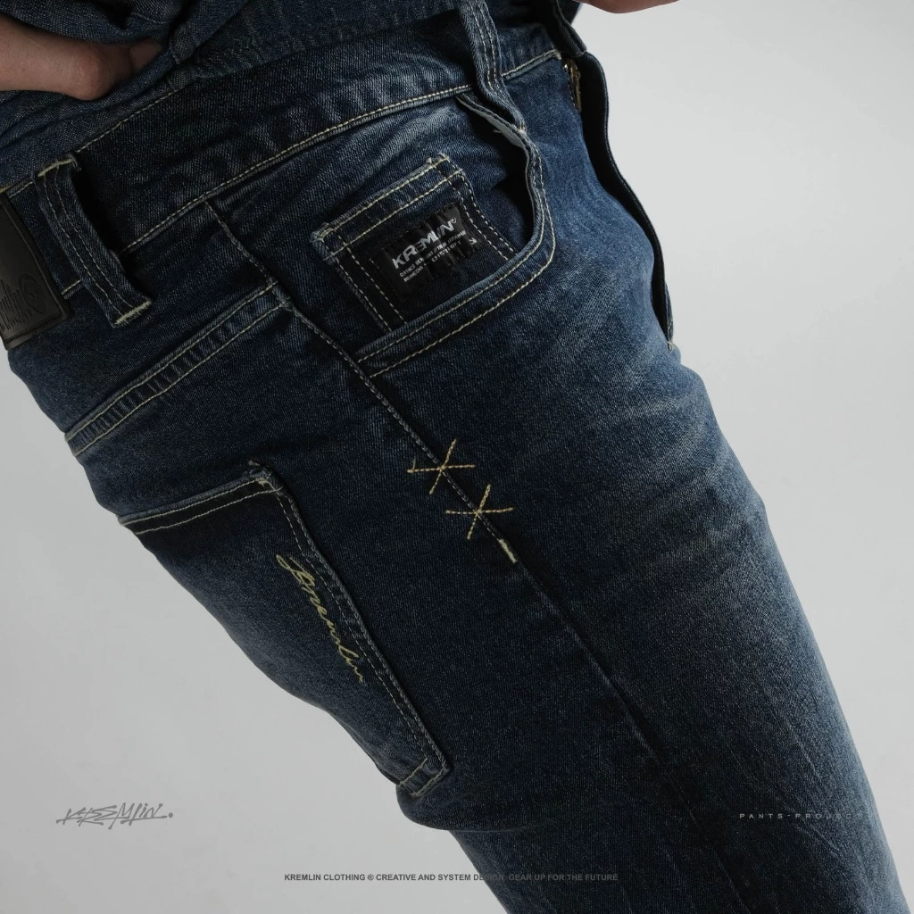 KREMLIN Slim Fit Jeans Washed Denim Blue - Beijing image 7