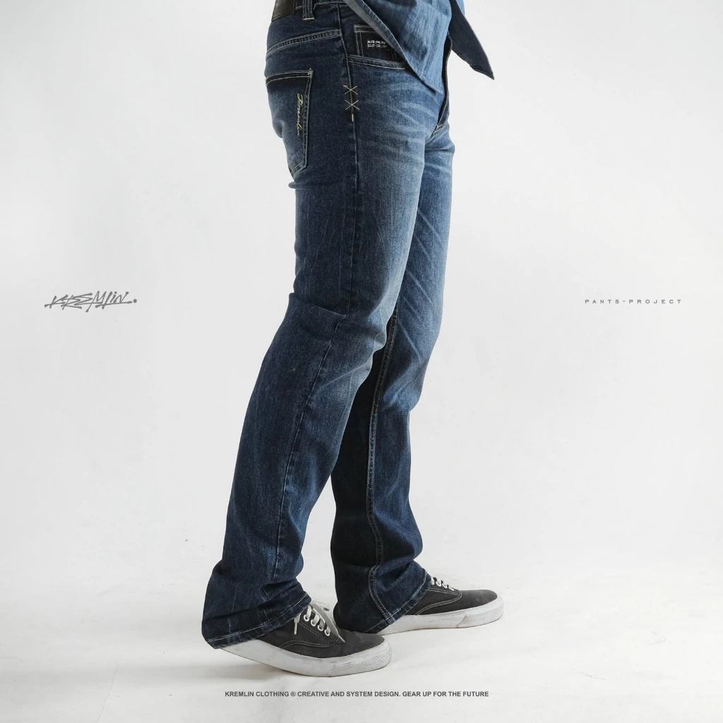 KREMLIN Slim Fit Jeans Washed Denim Blue - Beijing image 8