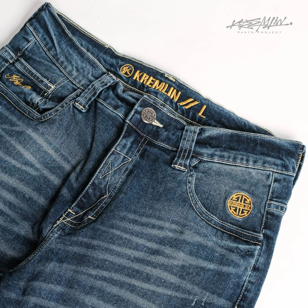KREMLIN Slim Fit Jeans Ripped Denim Wash Sky Blue - Nairobi image 3