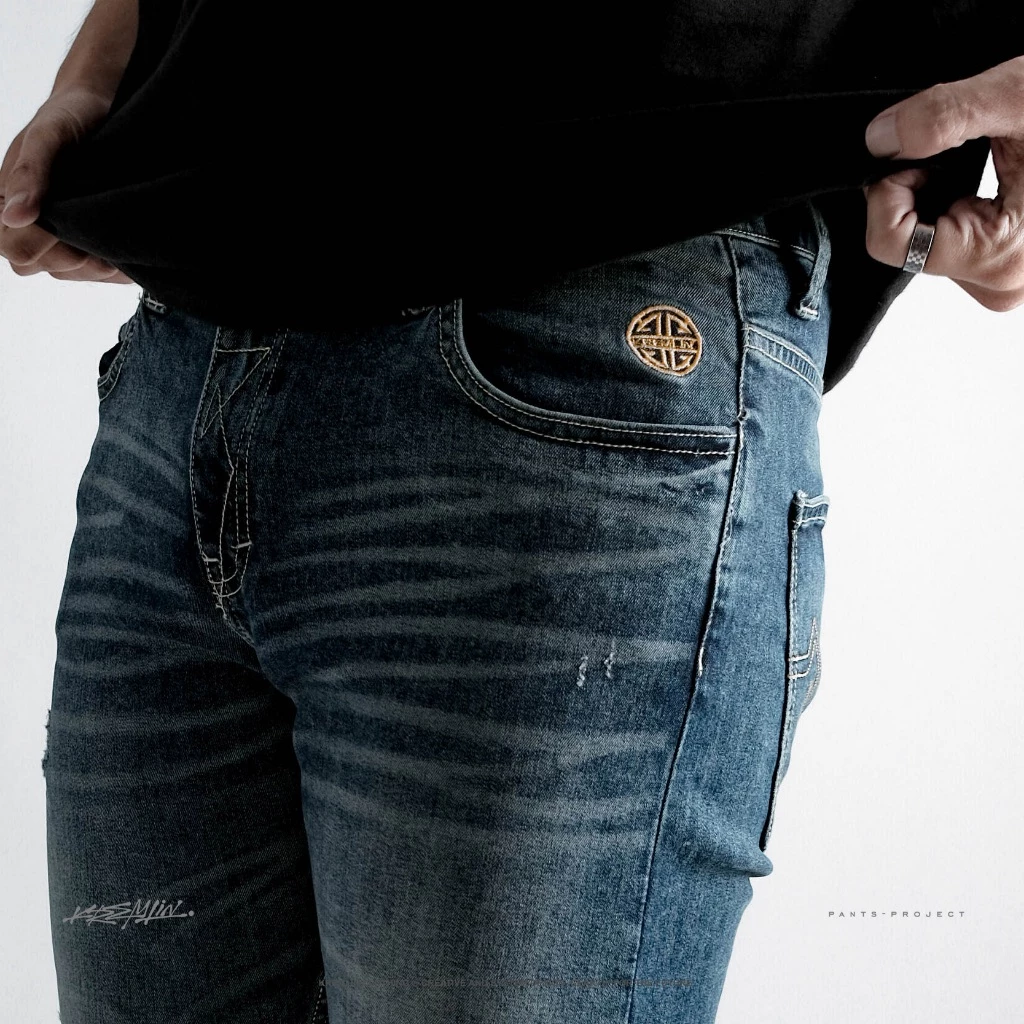 KREMLIN Slim Fit Jeans Ripped Denim Wash Sky Blue - Nairobi image 5