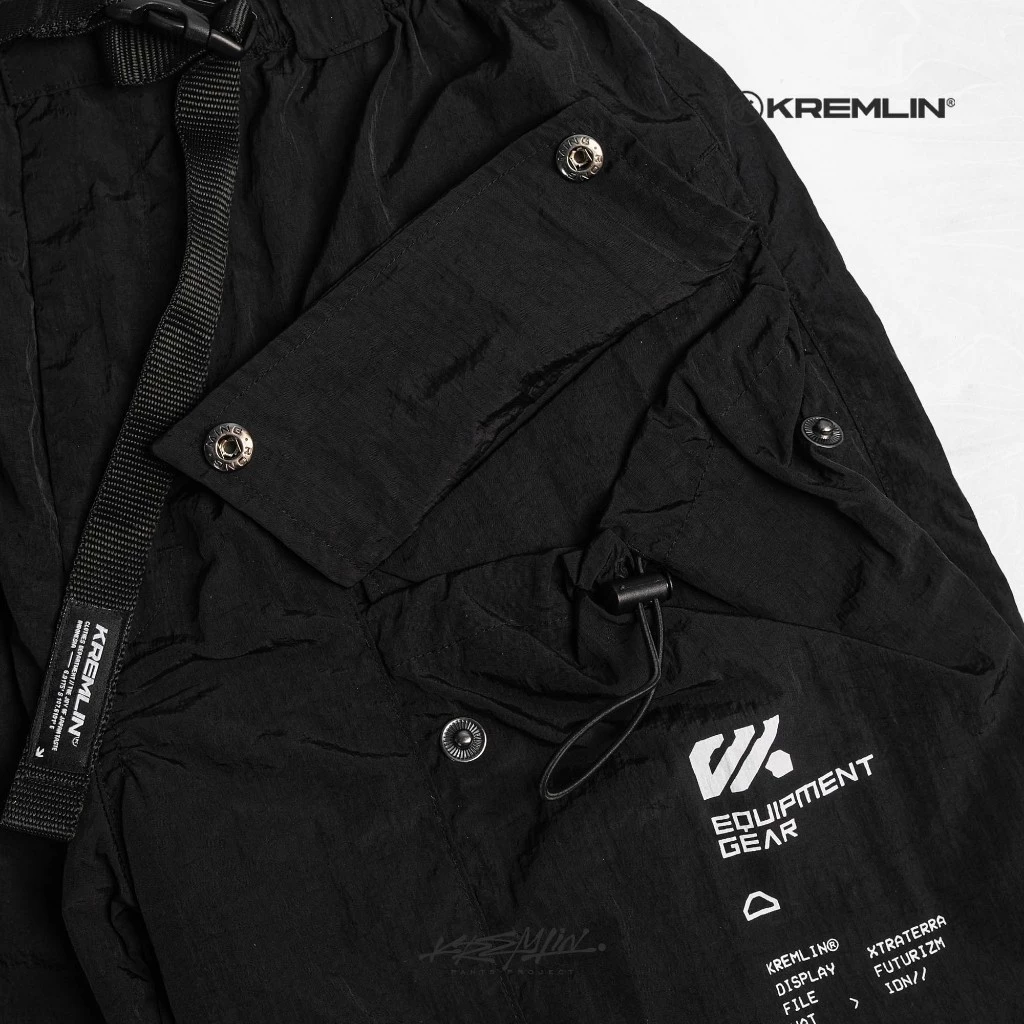 KREMLIN Short Cargo Pants Nylon Cringkle Techwear Trousers - HYDRA image 4