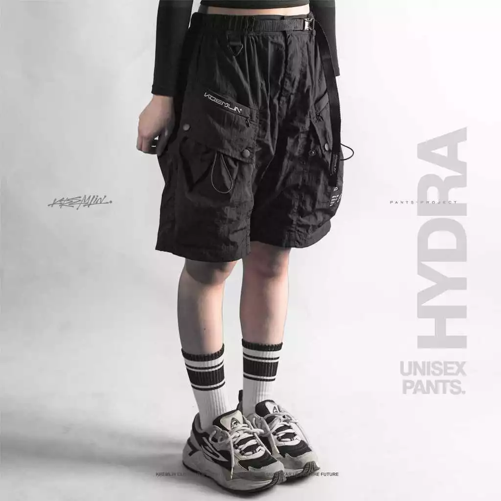 KREMLIN Short Cargo Pants Nylon Cringkle Techwear Trousers - HYDRA image 8