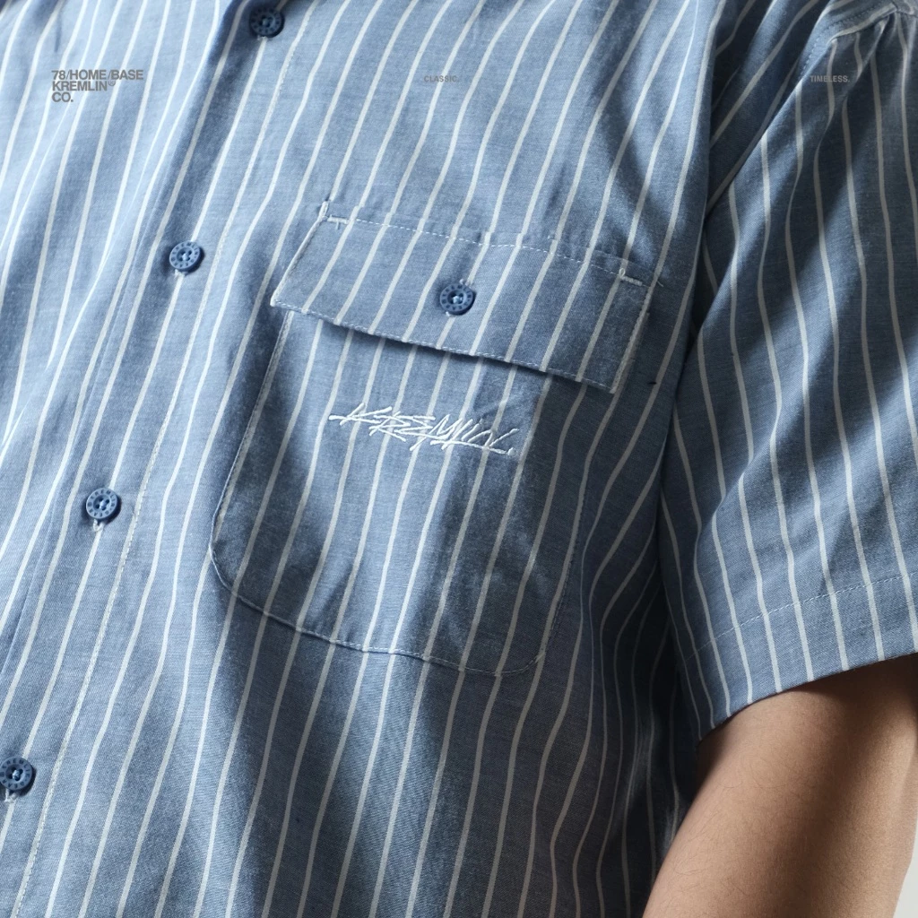 KREMLIN Pinstripe Shirt Regular - EDO | Blue image 3
