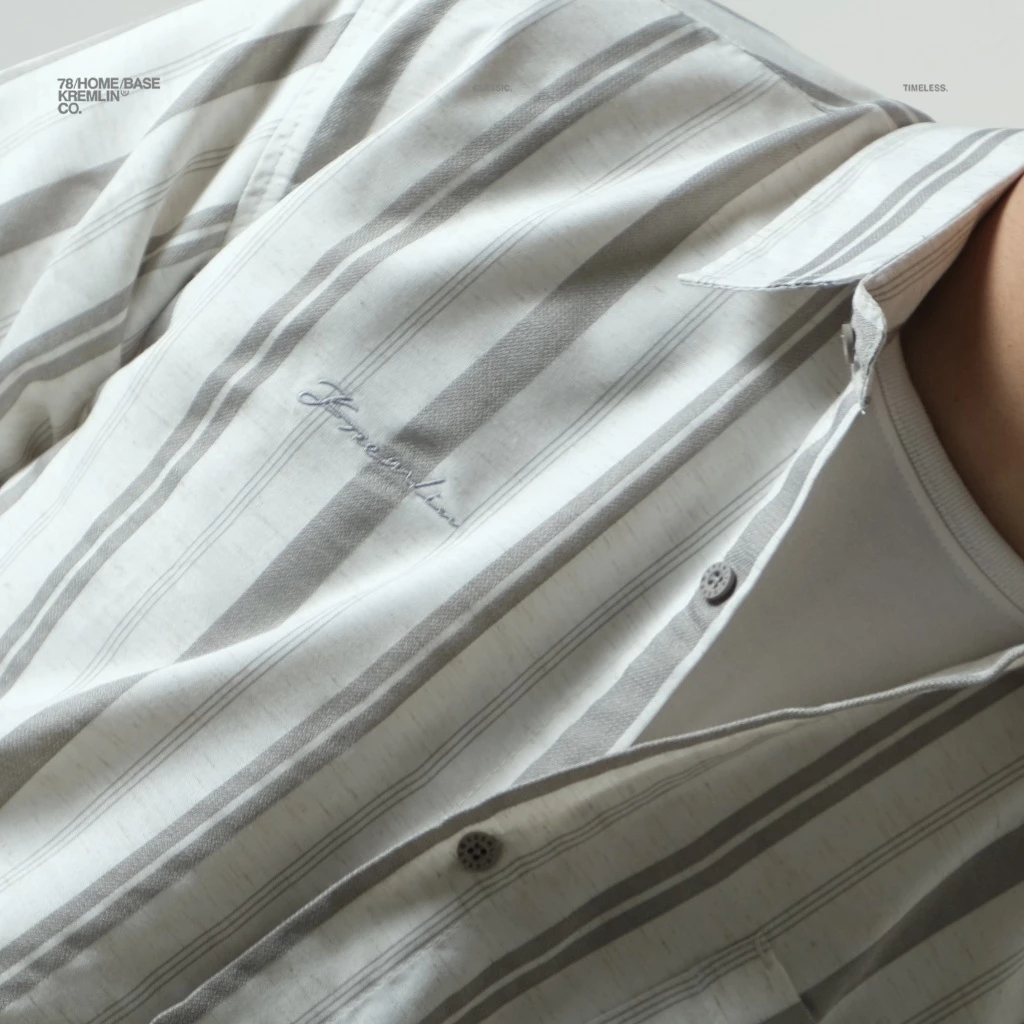 KREMLIN Regular Fit Pinstripe Shirt - Oasis | Grey image 4