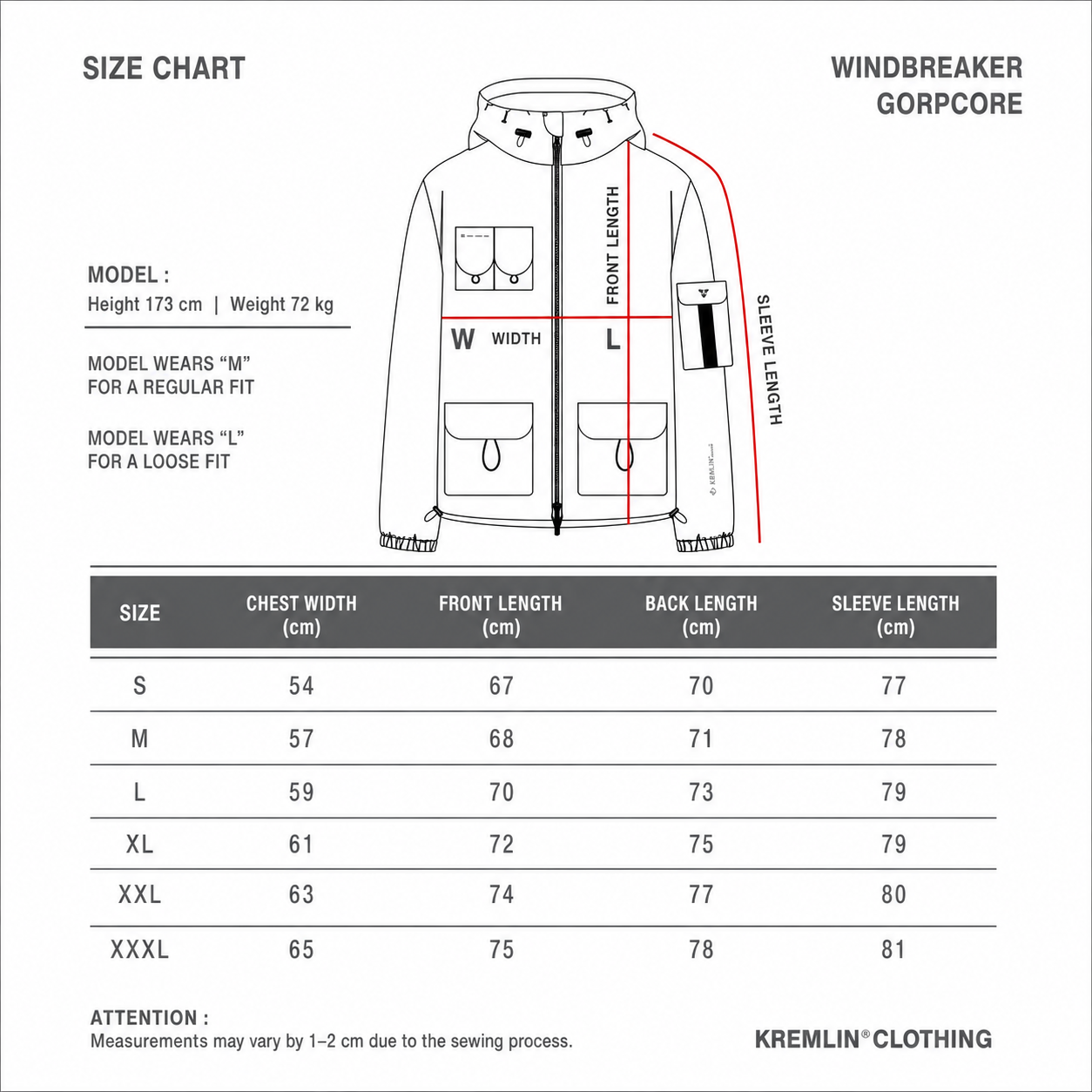 KREMLIN Jacket Windbreaker Gorpcore Outerwear 3 Colors - TROOPER image 7