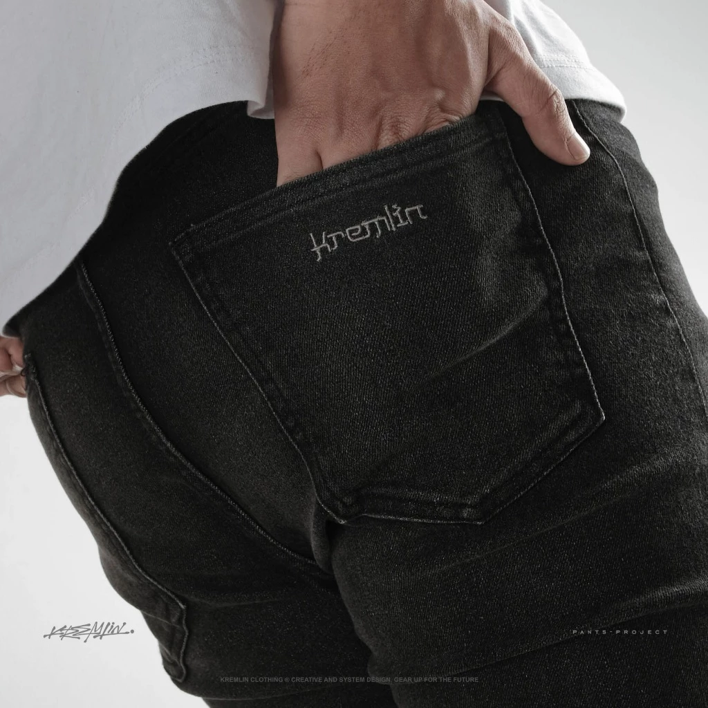 KREMLIN Slim Fit Ripped Denim Jeans - Ash Black (Sendai) image 4