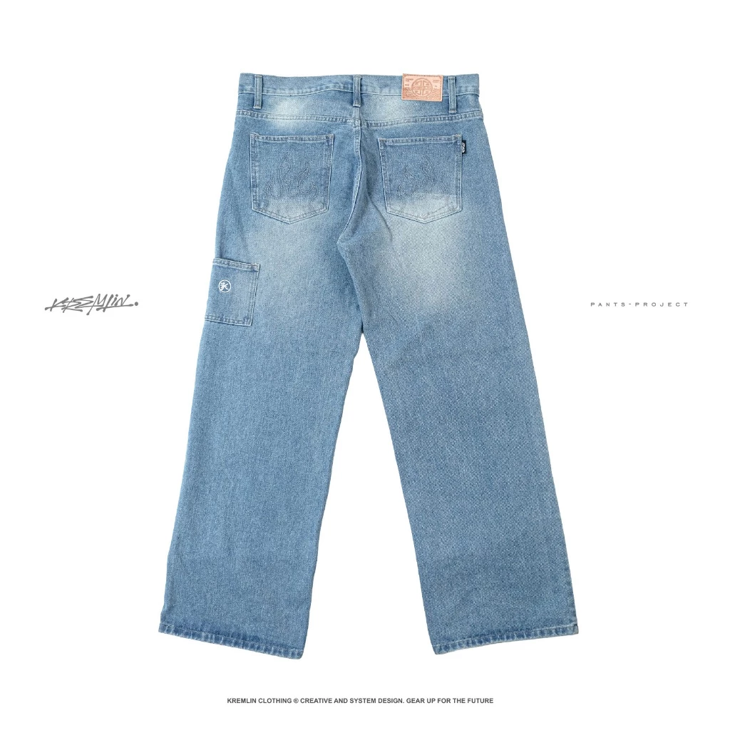 KREMLIN Loose Fit Denim Jeans Sky Blue Wash - BLAME image 3