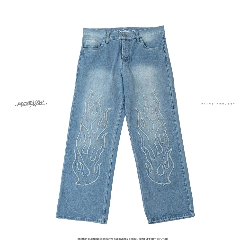 KREMLIN Loose Fit Denim Jeans Sky Blue Wash - BLAME image 2