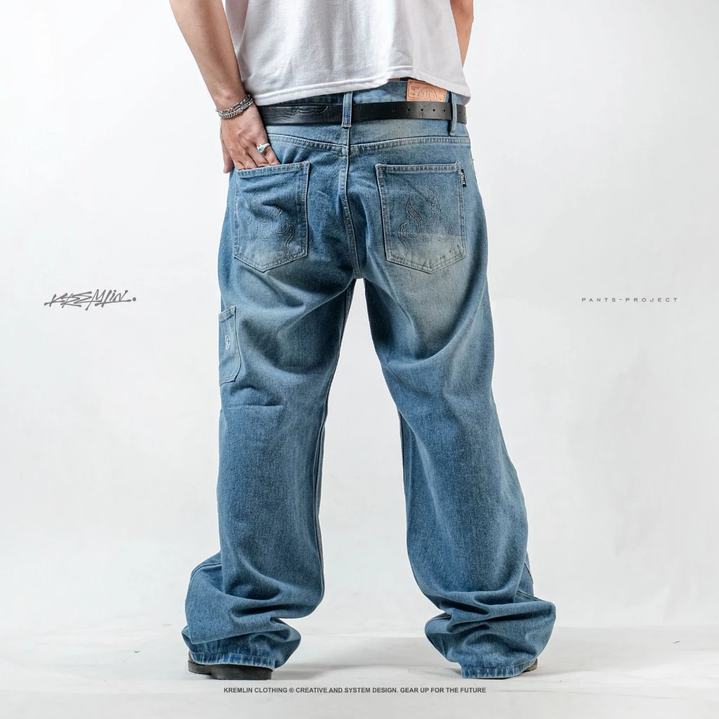 KREMLIN Loose Fit Denim Jeans Sky Blue Wash - BLAME image 7