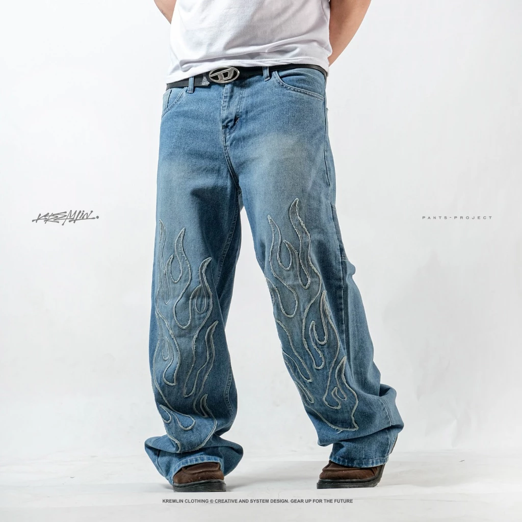 KREMLIN Loose Fit Denim Jeans Sky Blue Wash - BLAME image 8