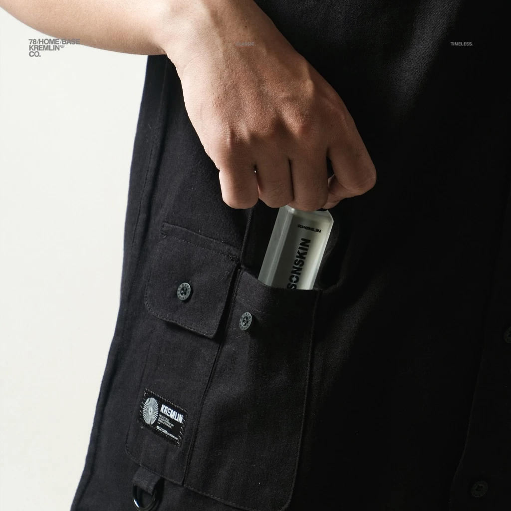KREMLIN Short Sleeve Mandarin Collar Shirt Oversized - JUON | Black image 4