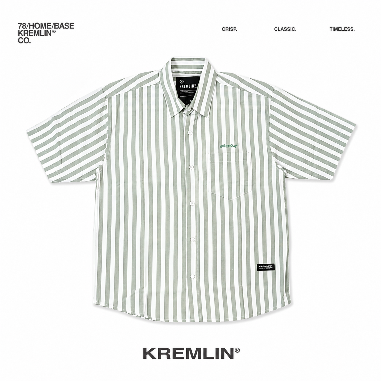 KREMLIN Green Pinstripe Shirt Regular Fit - Lowkey