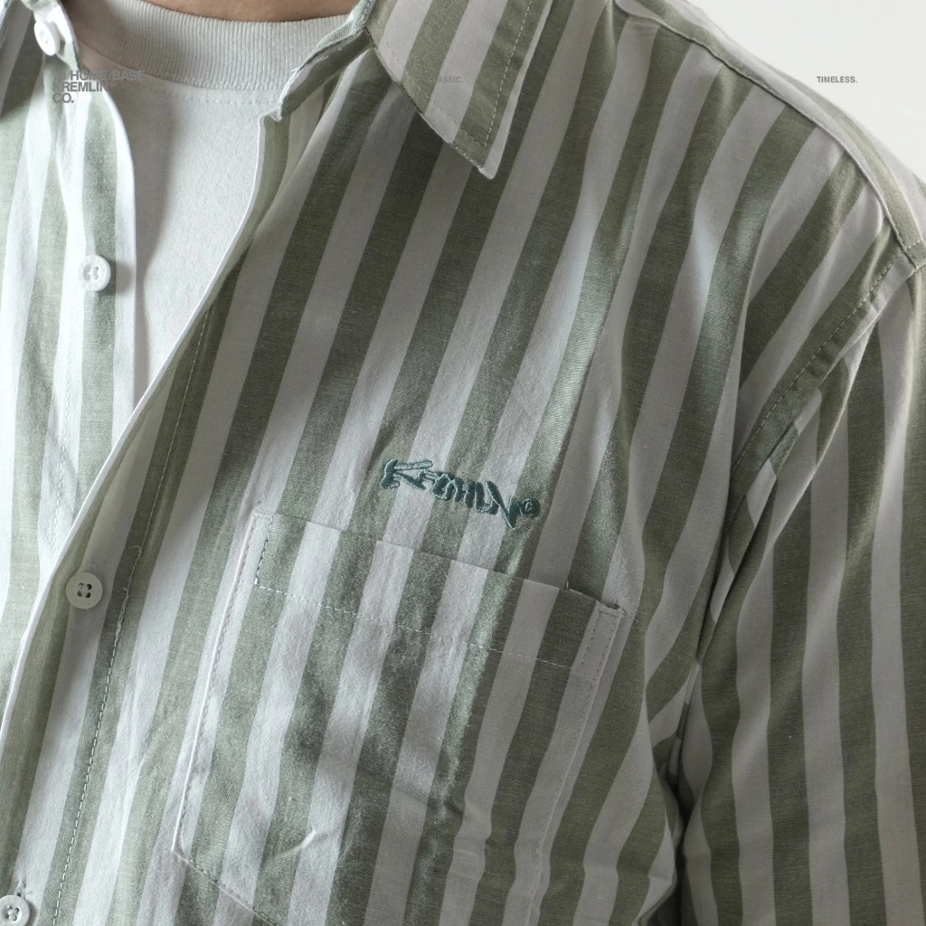 KREMLIN Green Pinstripe Shirt Regular Fit - Lowkey image 3