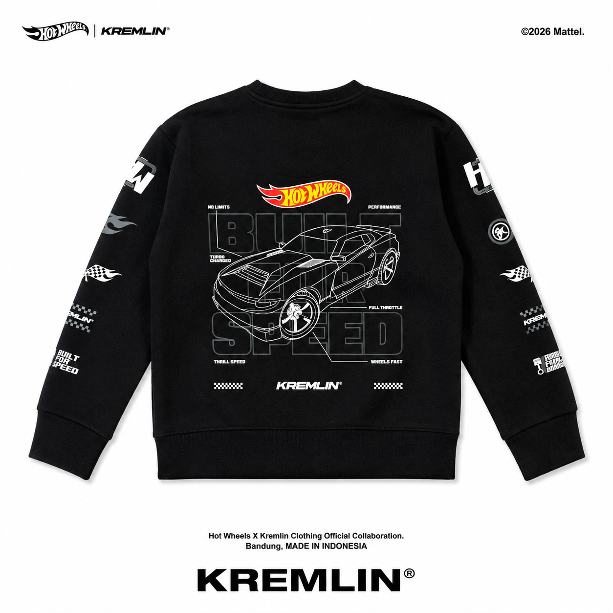 HOT WHEELS x KREMLIN Collaboration Kids' Crewneck - PRESTIGE
