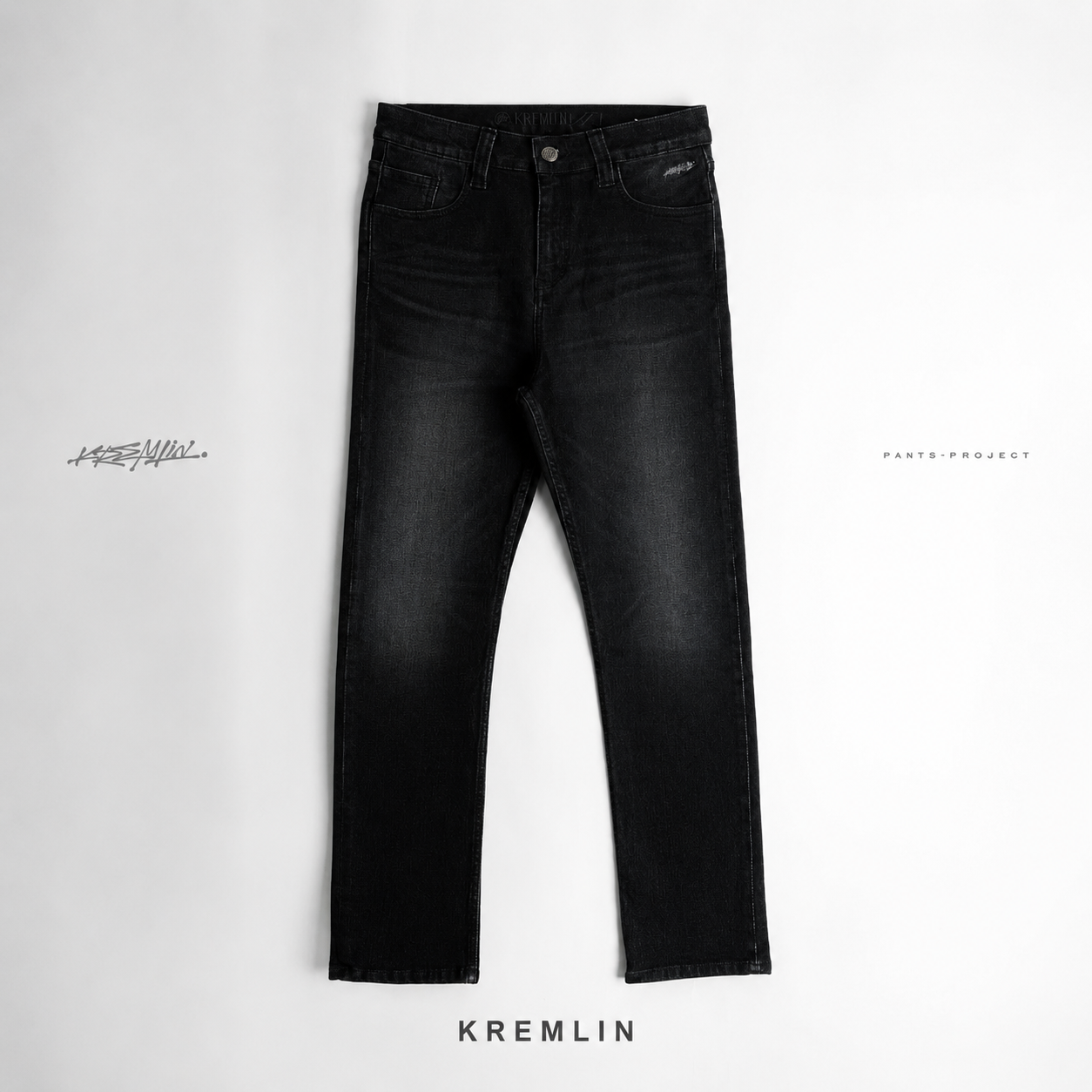KREMLIN Slim Fit Denim Jeans - Washed Black (Moscow)