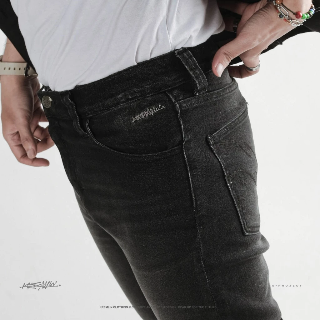 KREMLIN Slim Fit Denim Jeans - Washed Black (Moscow) image 5