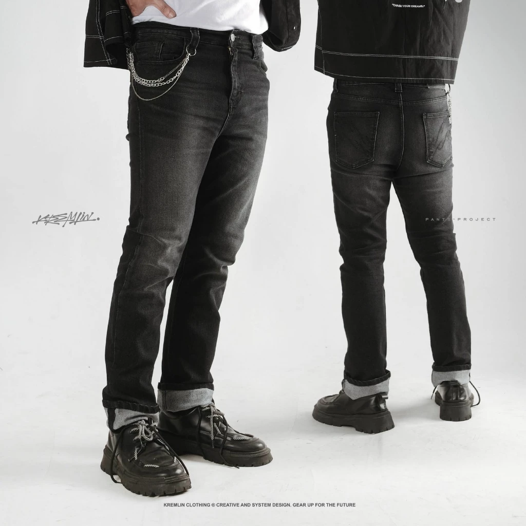 KREMLIN Slim Fit Denim Jeans - Washed Black (Moscow) image 9