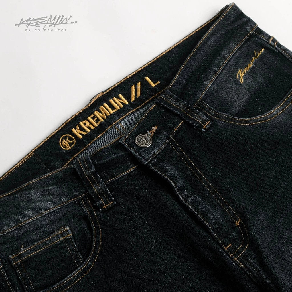 KREMLIN Slim Fit Ripped Denim Jeans - Ash Black Wash (Osaka) image 3