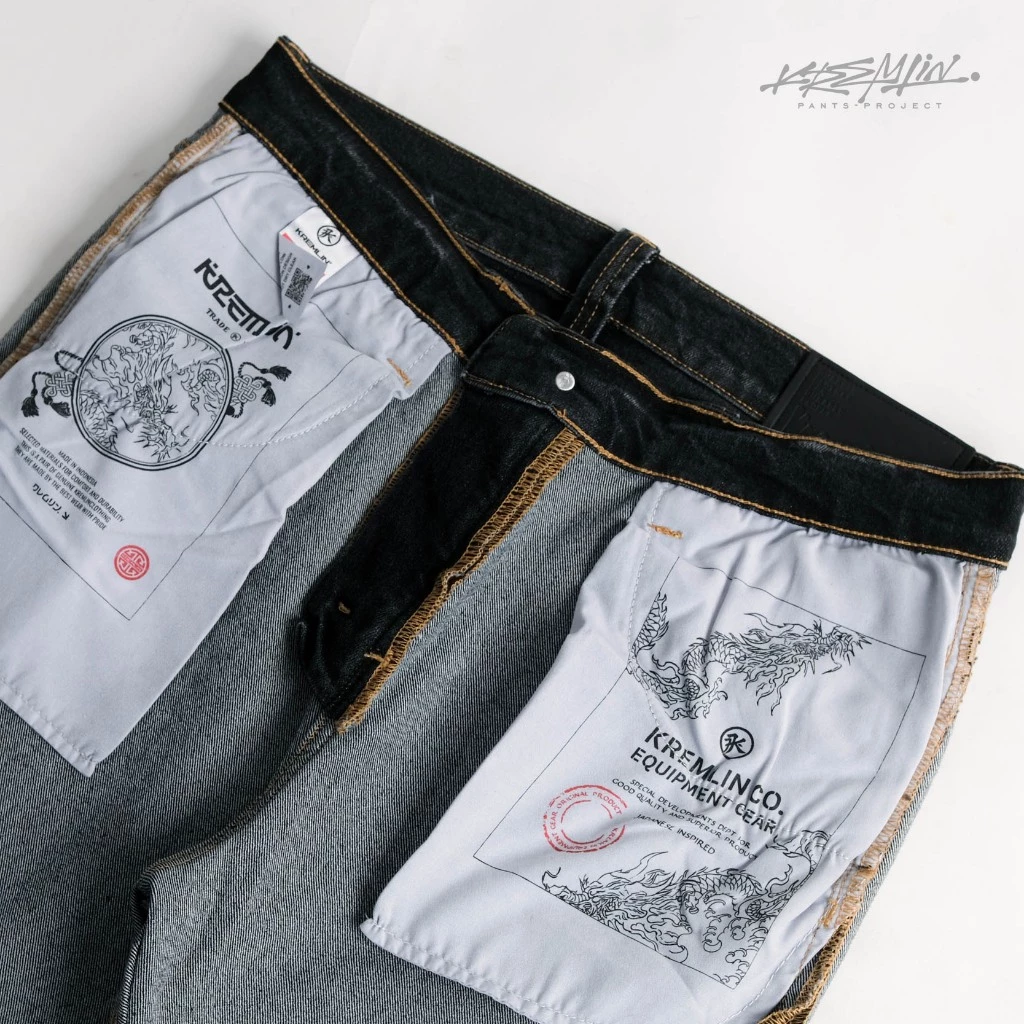 KREMLIN Slim Fit Ripped Denim Jeans - Ash Black Wash (Osaka) image 2