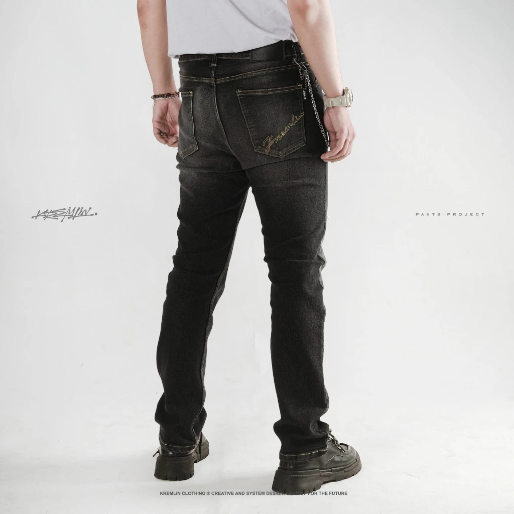KREMLIN Slim Fit Ripped Denim Jeans - Ash Black Wash (Osaka) image 7