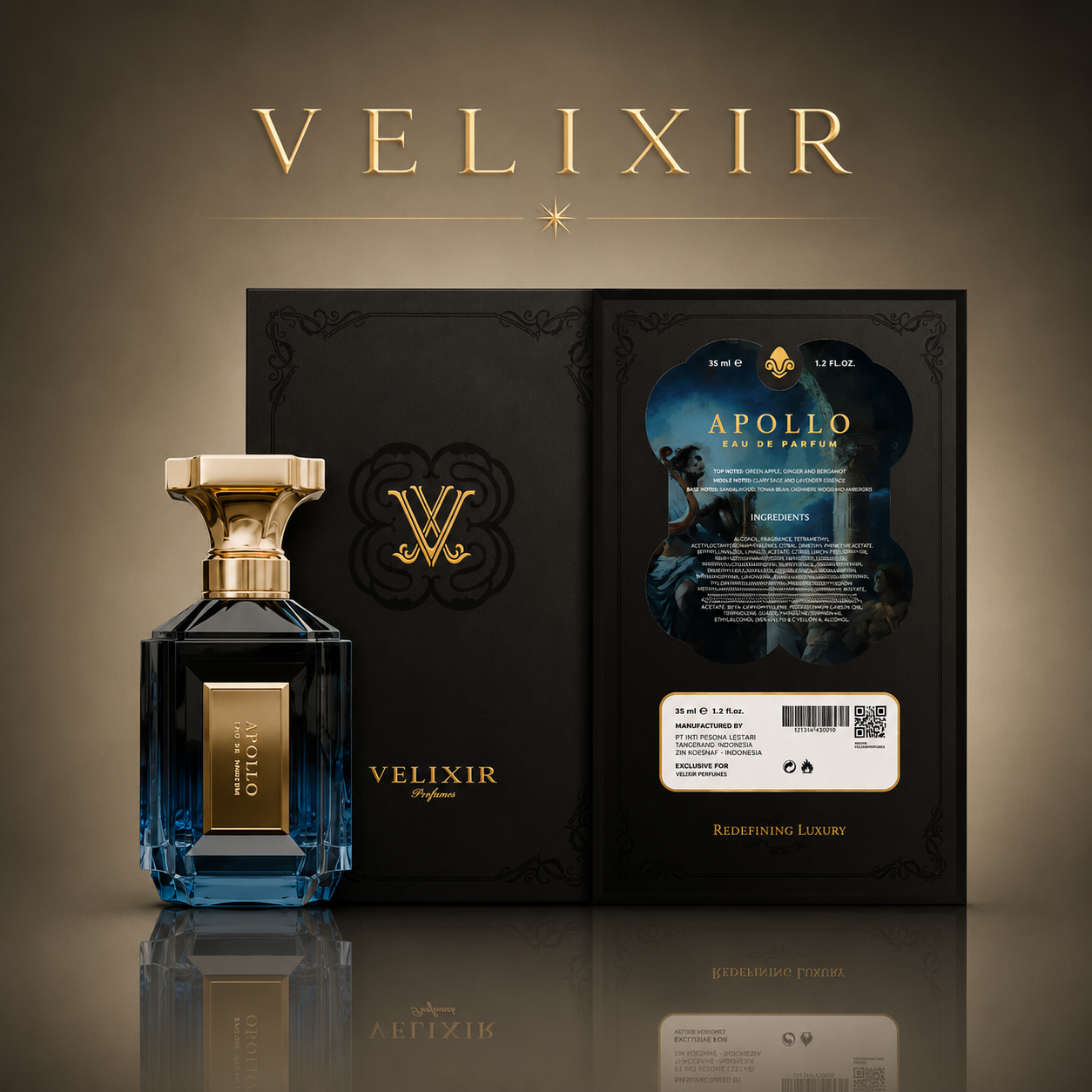 Velixir Apollo Eau de Perfume 35ml for Unisex image 2
